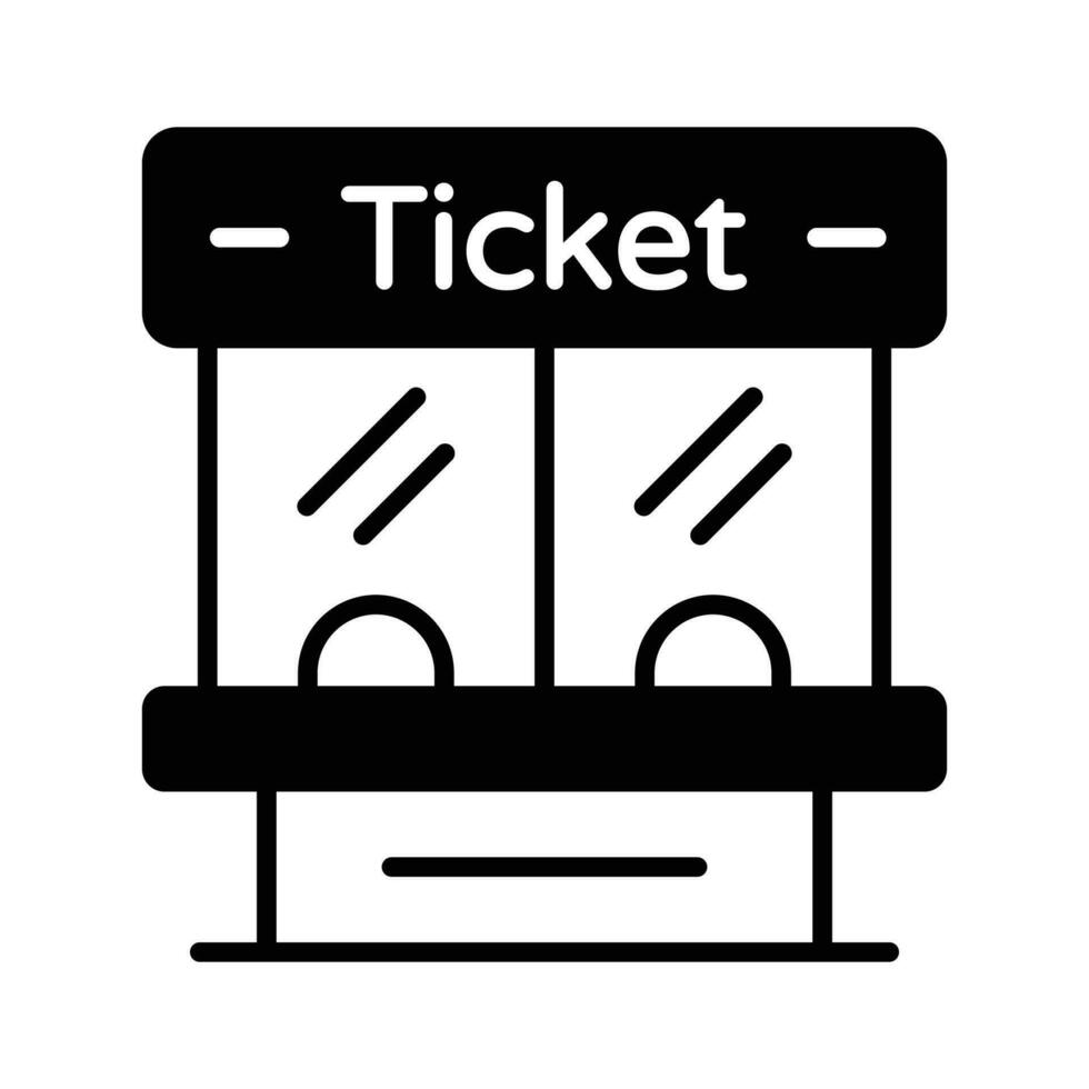 Take a look at this beautifully designed icon of ticket house vector