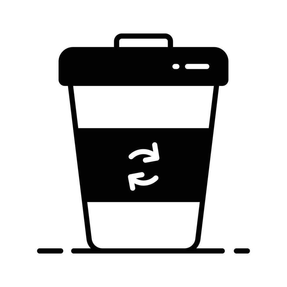 Irreversible arrows on garbage bin denoting concept icon of recycle bin vector