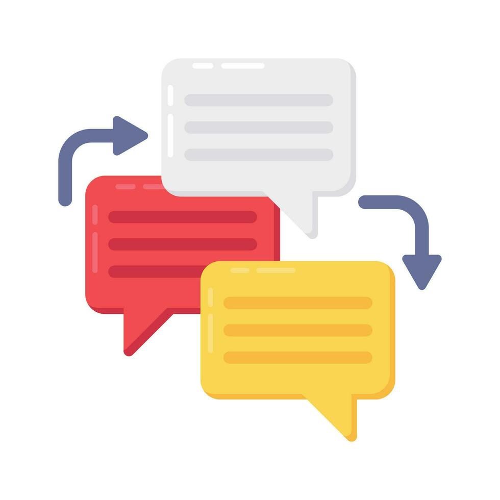 Trendy icon of conversation in flat style, communication vector design