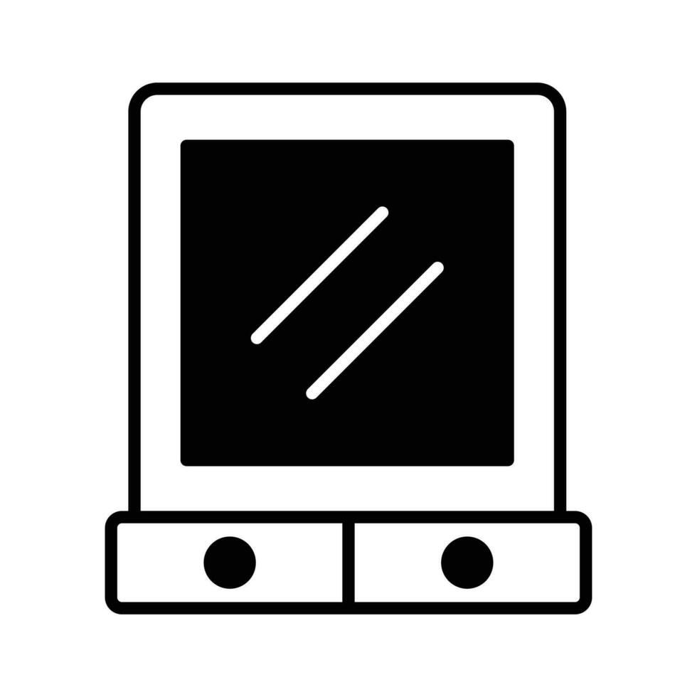 An icon of vanity mirror, trendy barber accessories vector design