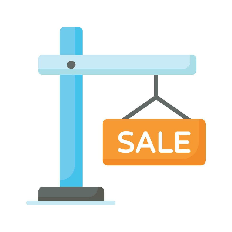 Check this admirable icon of sale signboard hanging on the pole, Vector illustration