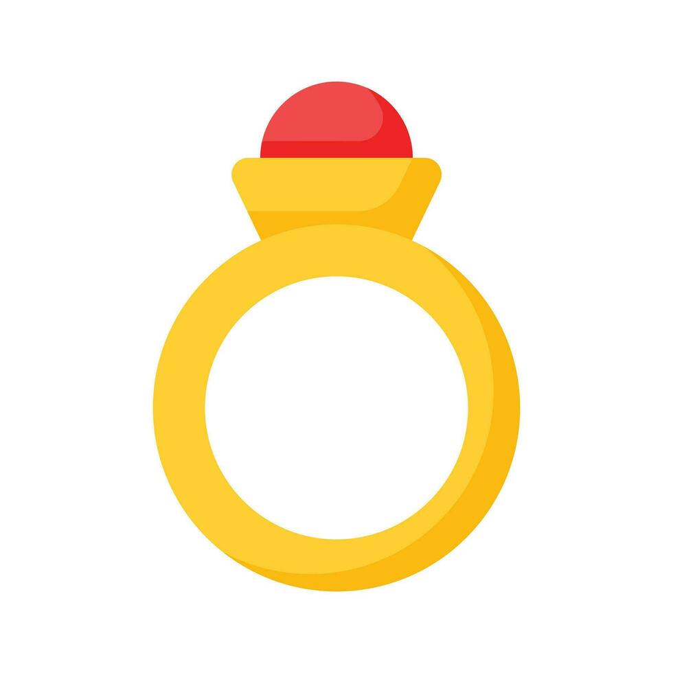anillo con piedra, bien hecho a mano icono de piedra preciosa anillo, aislado en blanco antecedentes vector