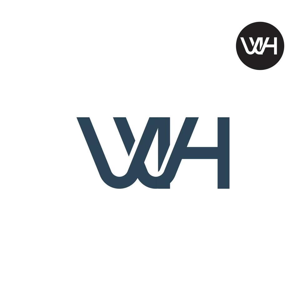 letra vvh o wh monograma logo diseño vector