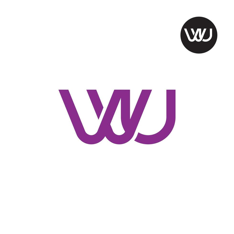 Letter VVU or WU Monogram Logo Design vector