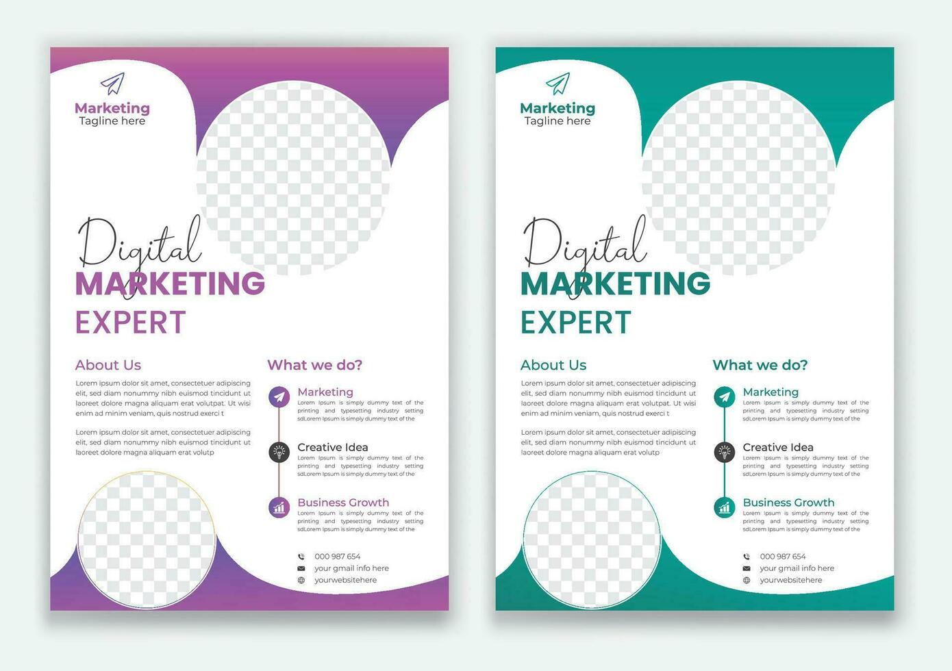 Digital marketing flyer design vector template