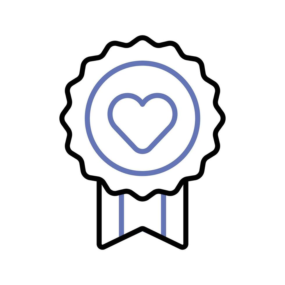 Heart inside ribbon badge, concept of favorite item, best quality vector