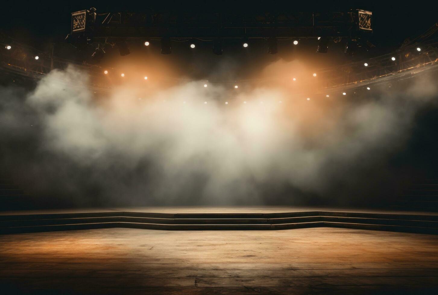 AI generated stage space in a theatre with stage lights photo