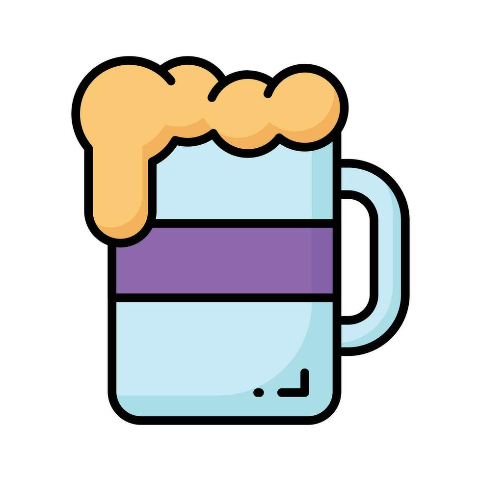 Cheers vector icon in new style, editable design of beer mug