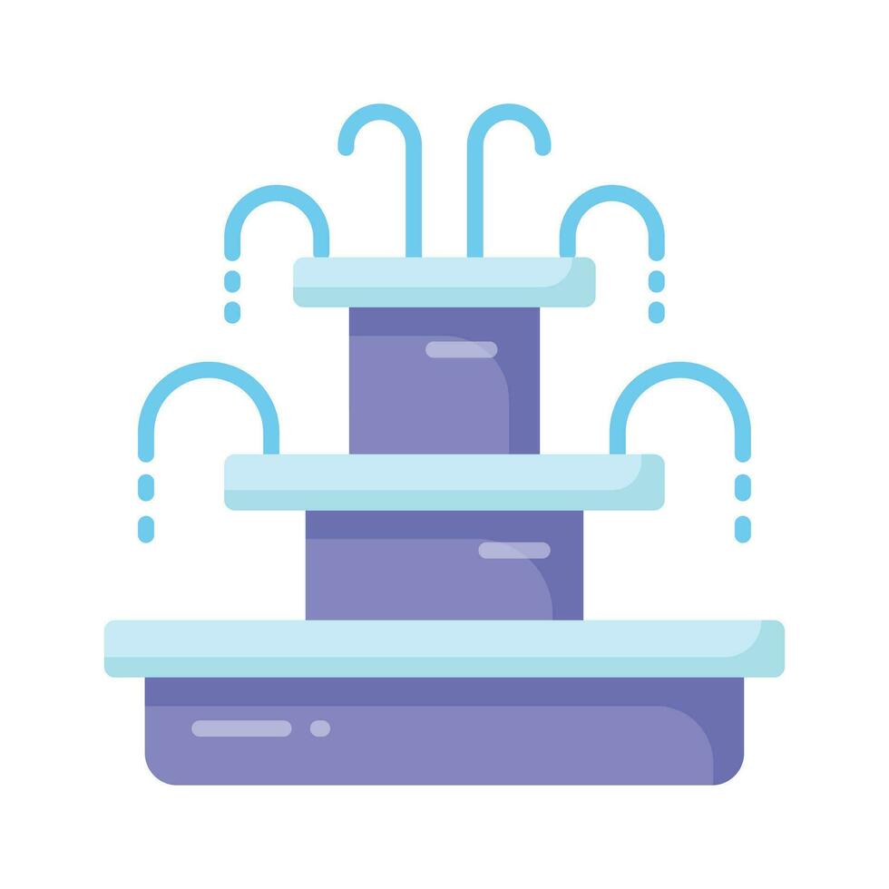 Check this amazing icon of fountain in modern style, garden water spring decoration vector