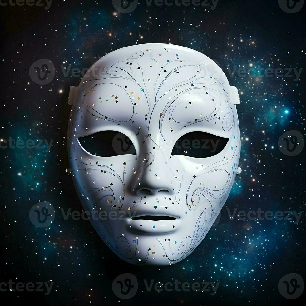 AI generated Colorful festive of Mardi Gras venetian Carnival full face mask for party design post photo