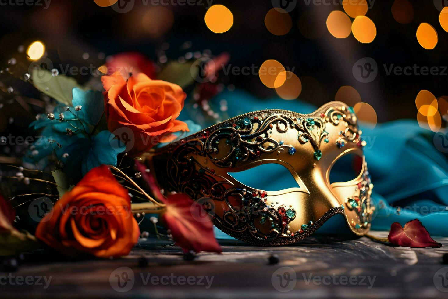AI generated Brazilian mardi gras party theme, abstract mardi gras background isolated bokeh background photo
