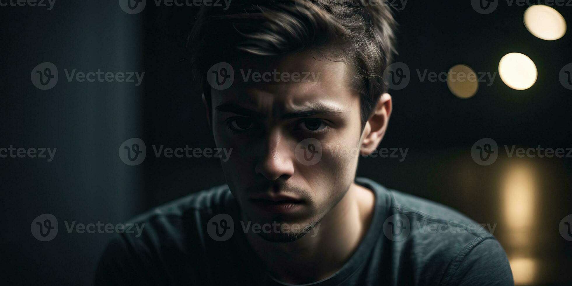 AI generated depressed weak male with no ambition or drive photo