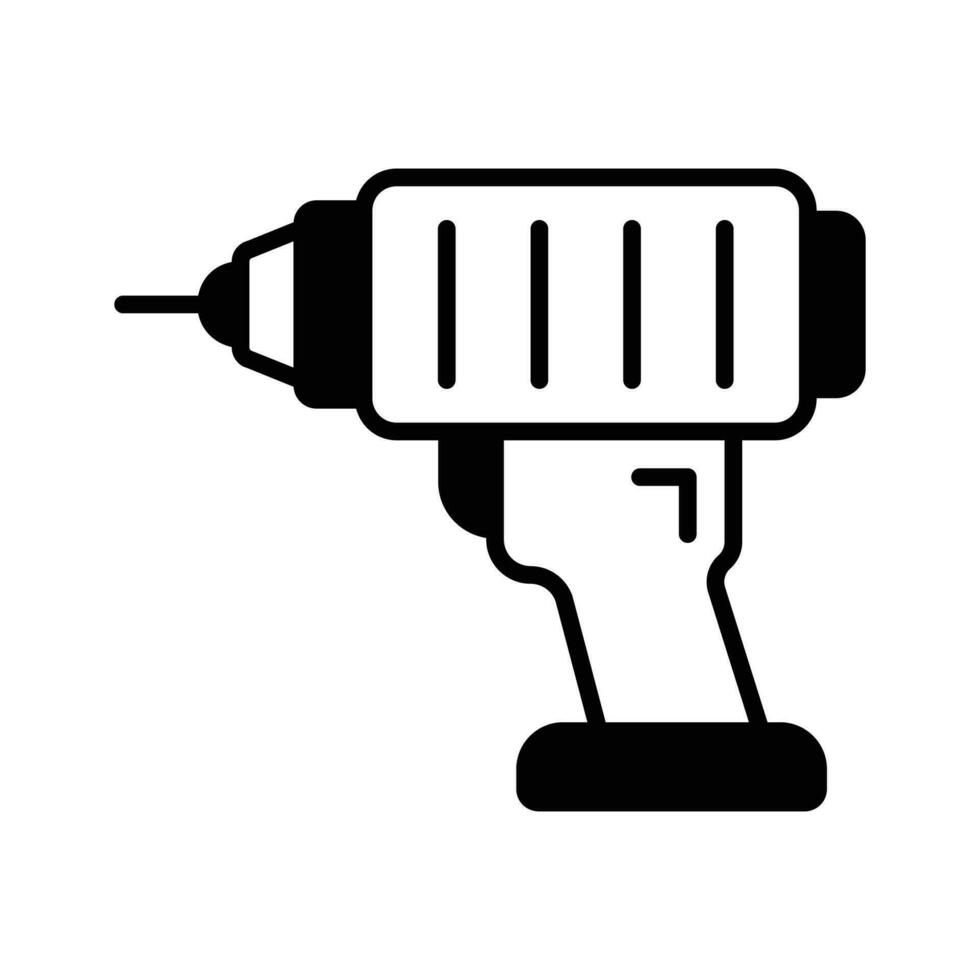 Get hold on this amazing icon of drill machine, a tool primarily used for making round holes vector