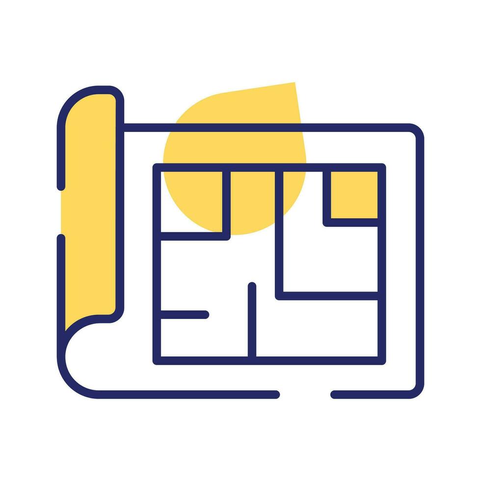 Beautiful icon of architectural plan, trendy icon of house blueprint vector