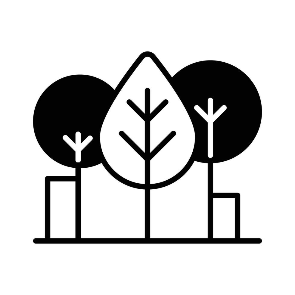 An icon of forest trees, modern vector of trees