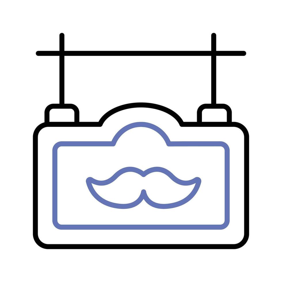 Wooden board having mustaches denoting concept icon of salon board, barber shop signboard vector design