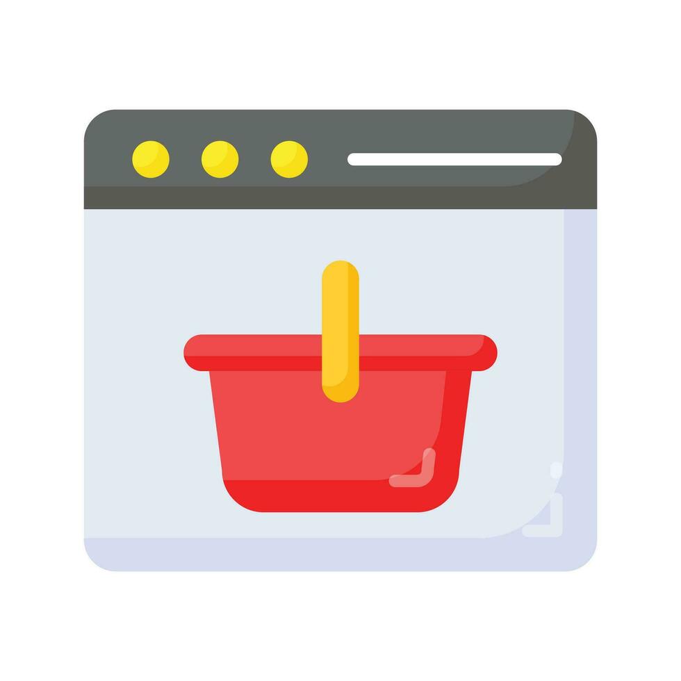 compras cesta dentro página web demostración concepto icono de en línea compras, vector de compras sitio web