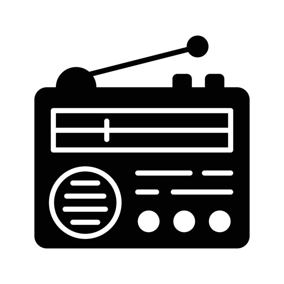 obtener sostener esta hermosa icono de radio, antiguo radiodifusión dispositivo vector