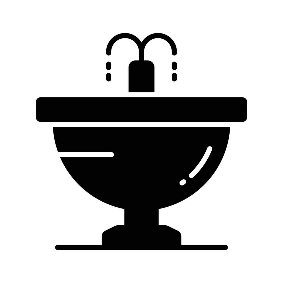 Get your hands on this amazing icon of fountain in modern style, garden water spring decoration vector