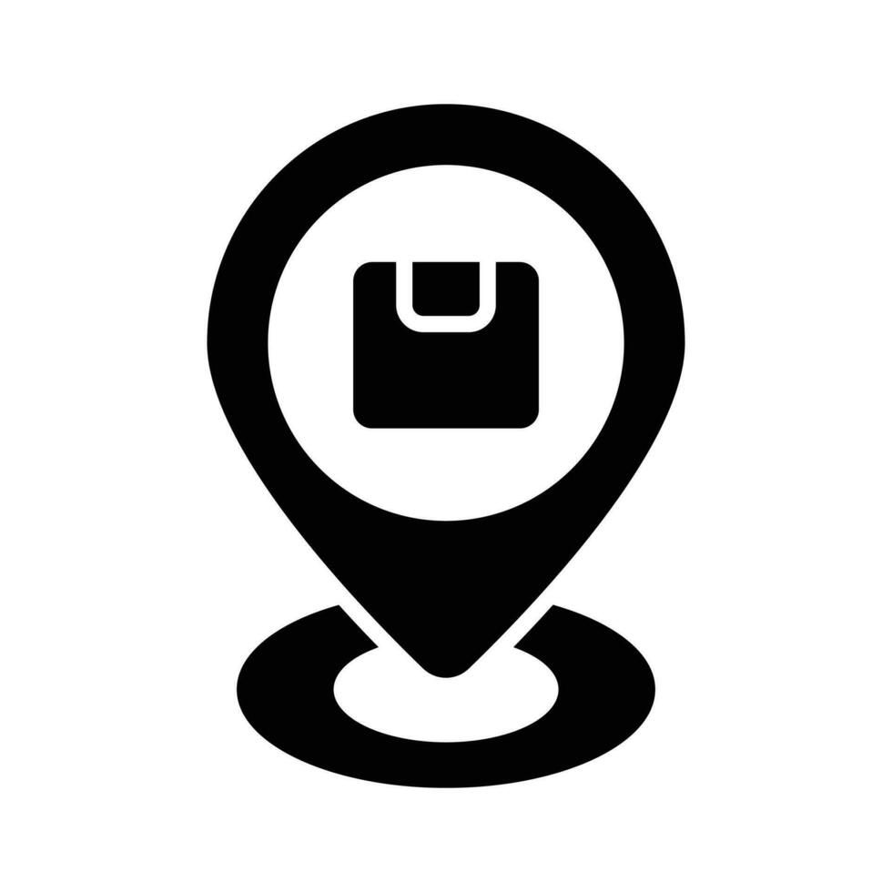 Parcel inside placeholder denoting concept icon of delivery location vector