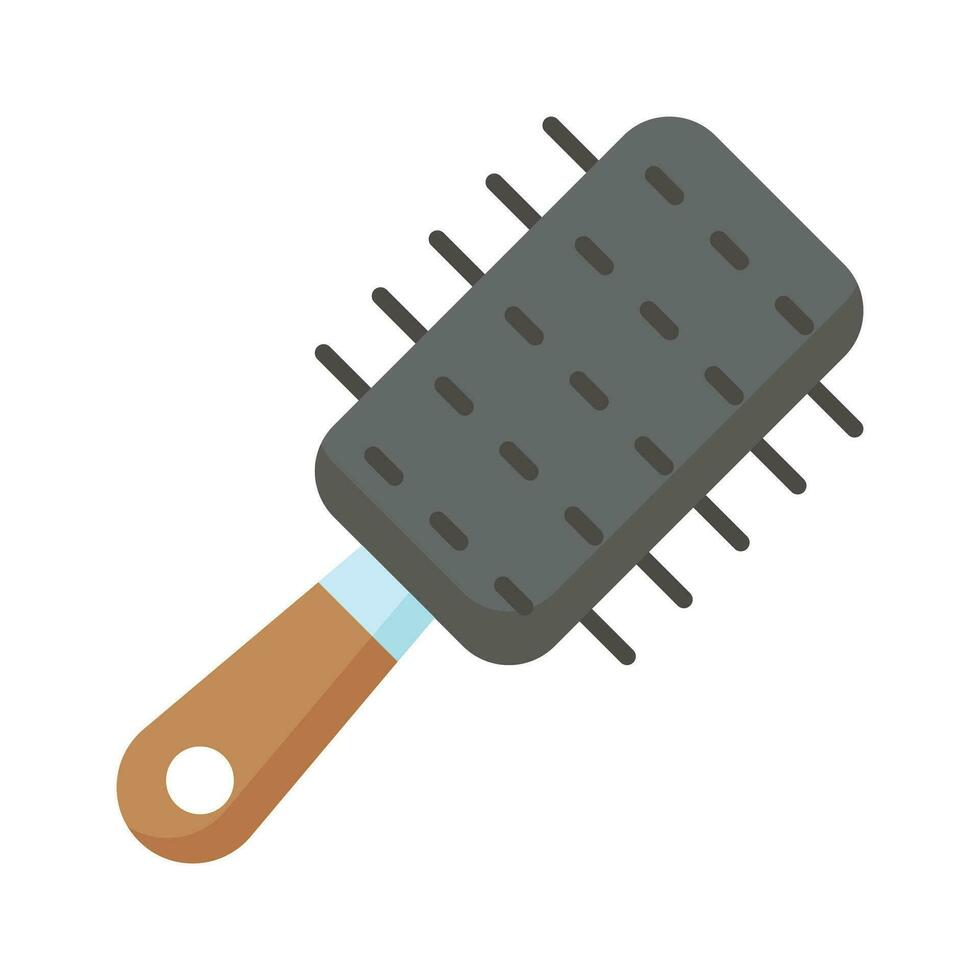 increíble icono de pelo peinado cepillo en moderno estilo, barbería accesorio vector