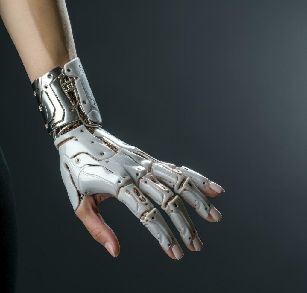 AI generated an artificial intelligence hand with clean on it photo