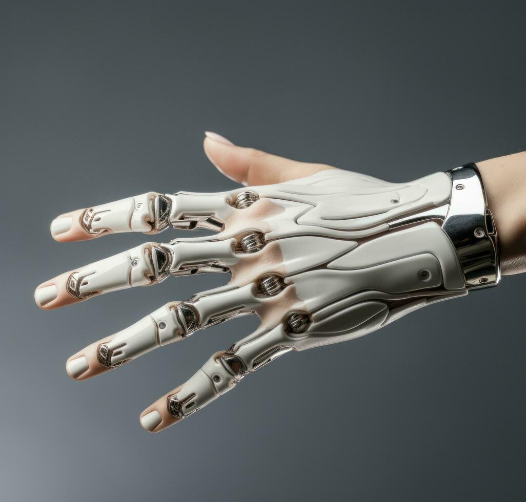 AI generated an artificial intelligence hand with clean on it photo