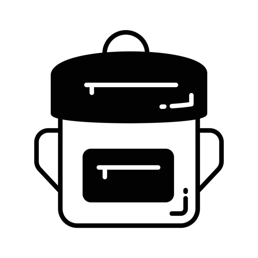 Get your hands on school bag vector design, premium handy icon of backpack