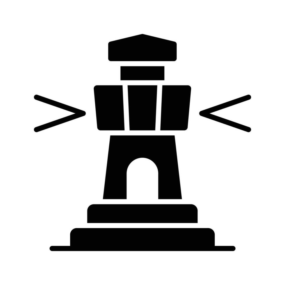 A tower containing a beacon light to warn or guide ships at sea, well designed icon of lighthouse vector