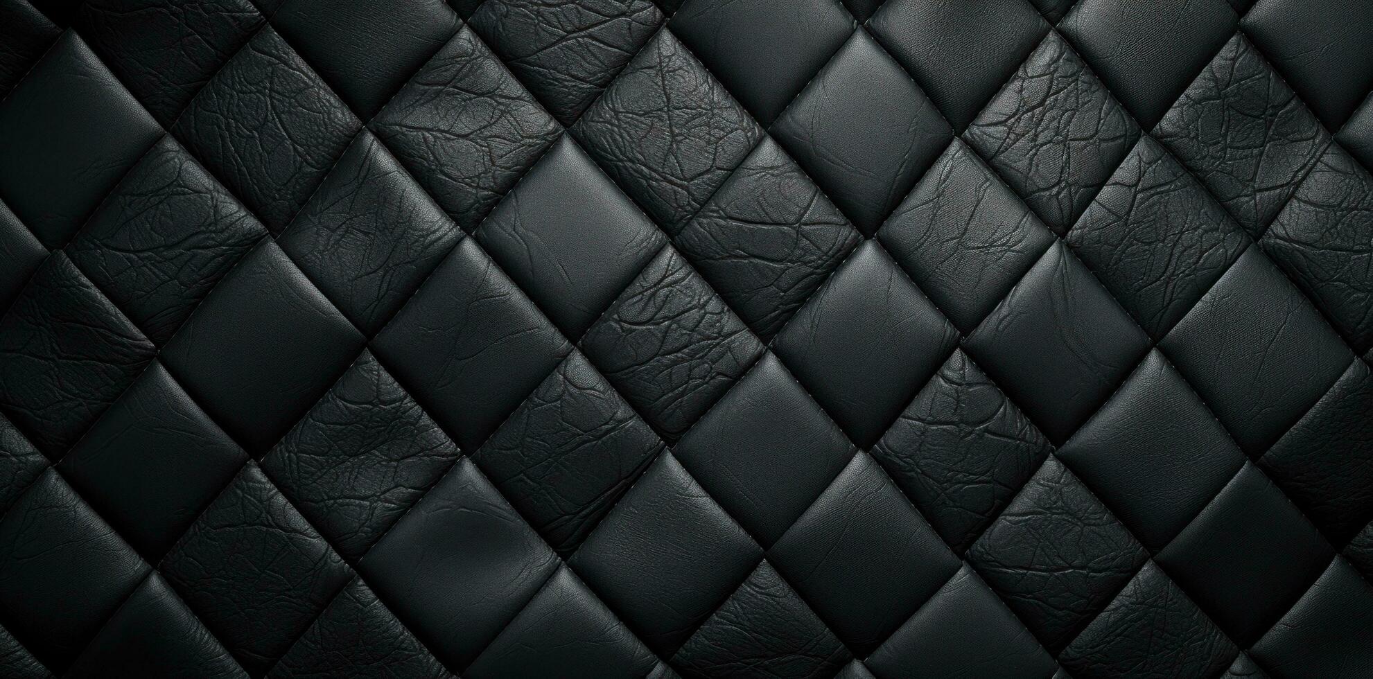 AI generated black leather background texture photo