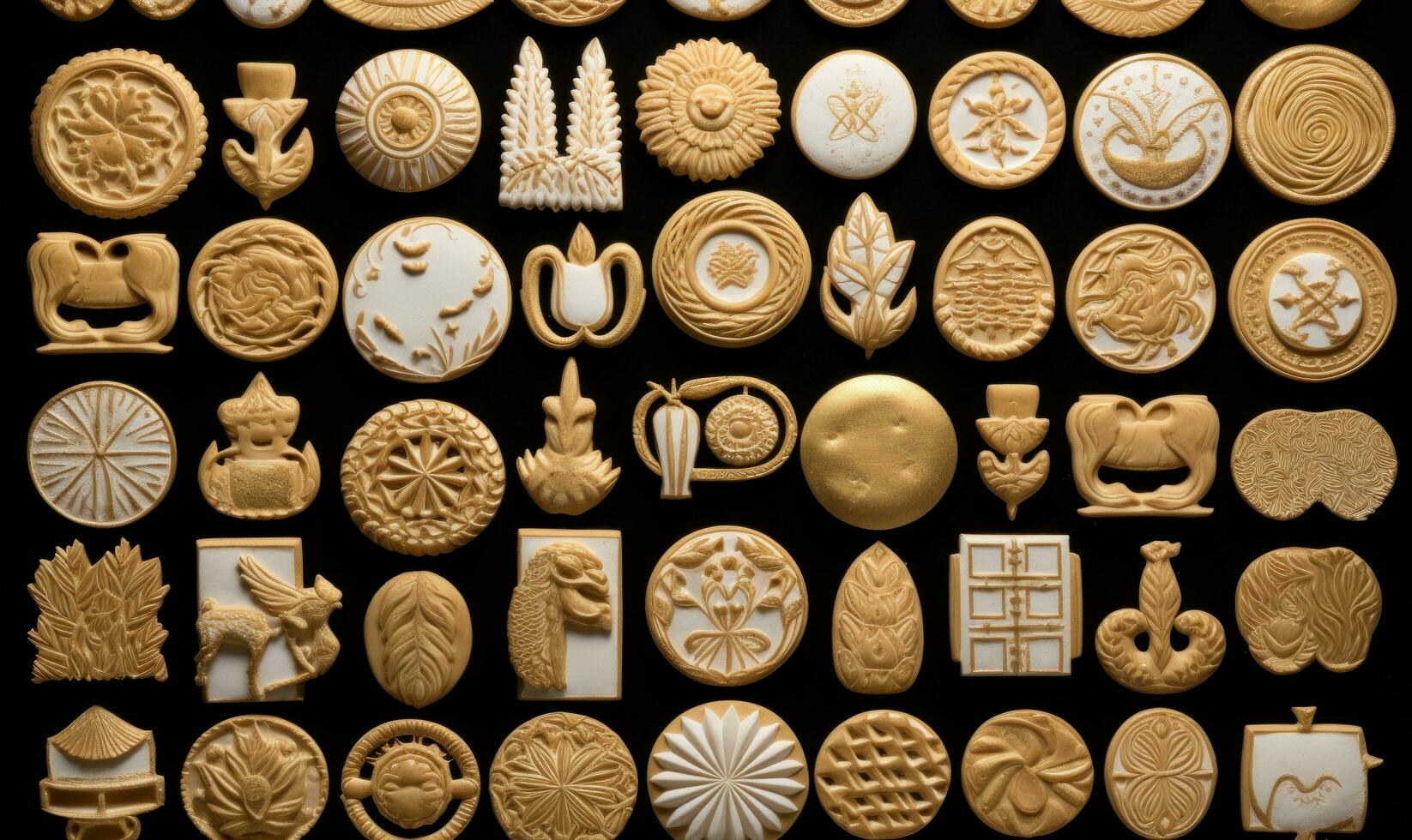 AI generated a large collection of decorating cookies photo
