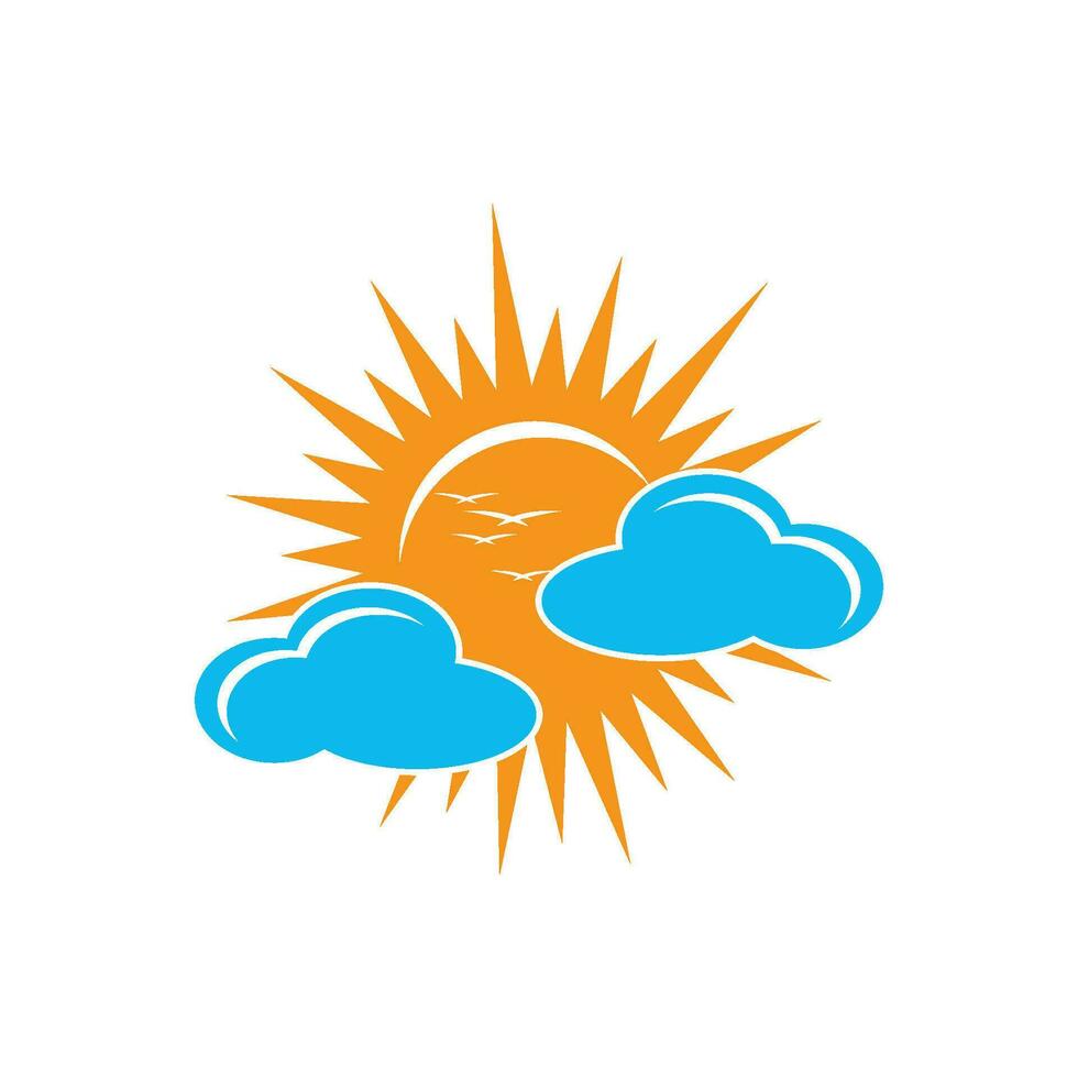 Vector Icon Logo Template Sun over horizon