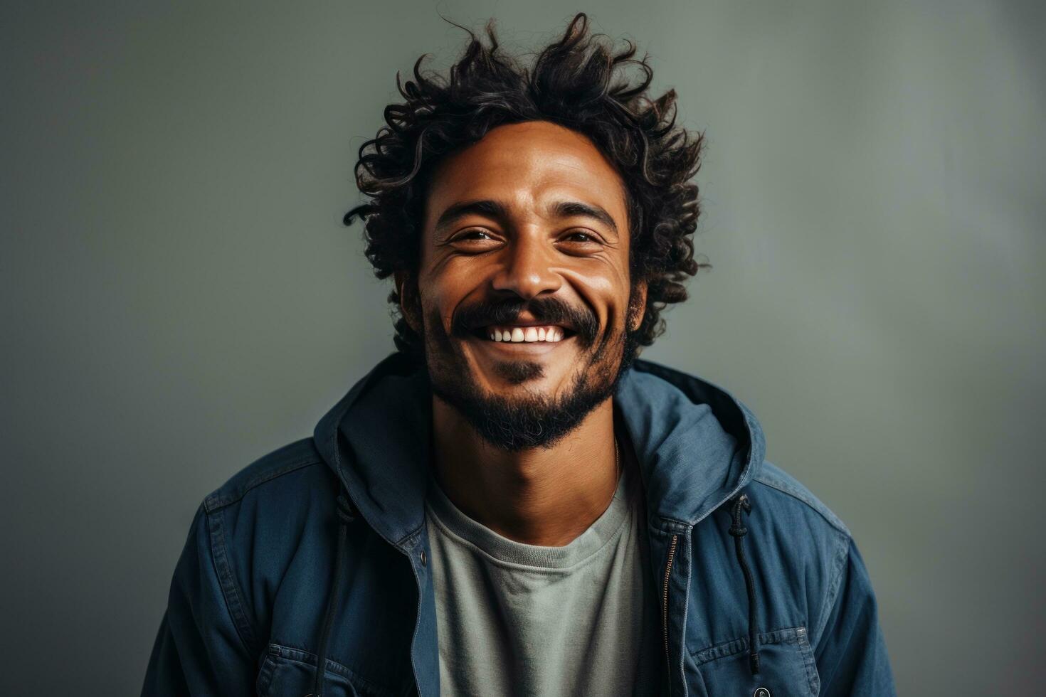 AI generated a young black man is smiling photo