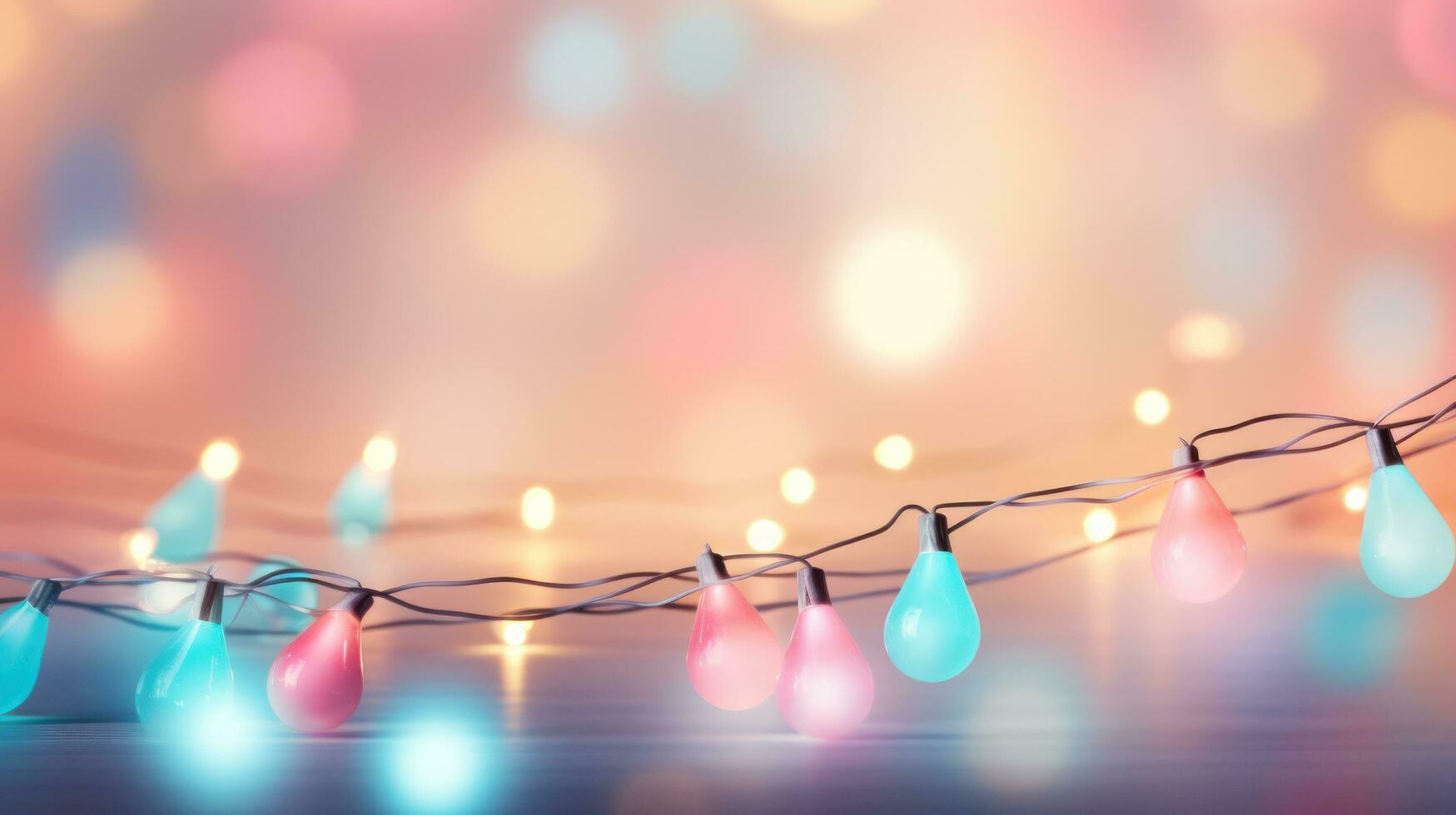 AI generated birthday candles on pastel background with copy space photo