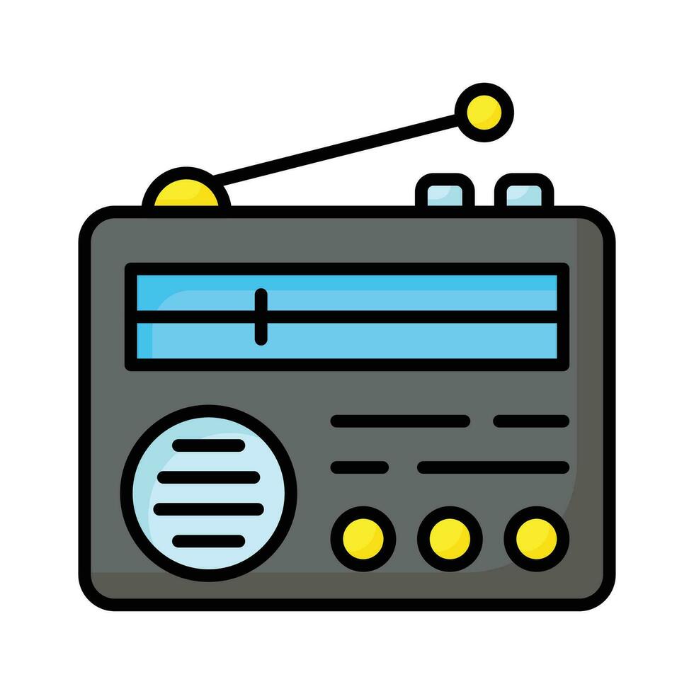 obtener sostener esta hermosa icono de radio, antiguo radiodifusión dispositivo vector