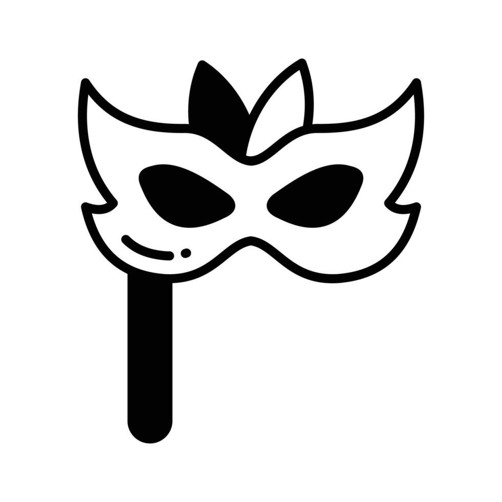 un editable icono de fiesta máscara en de moda estilo, un hermosa fiesta apuntalar mascarada vector