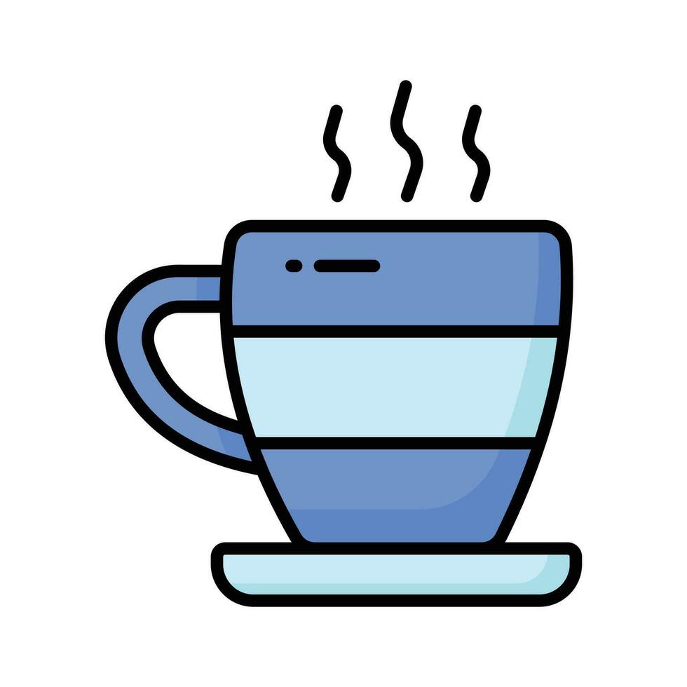 A hot tea cup vector icon design, hot beverage concept