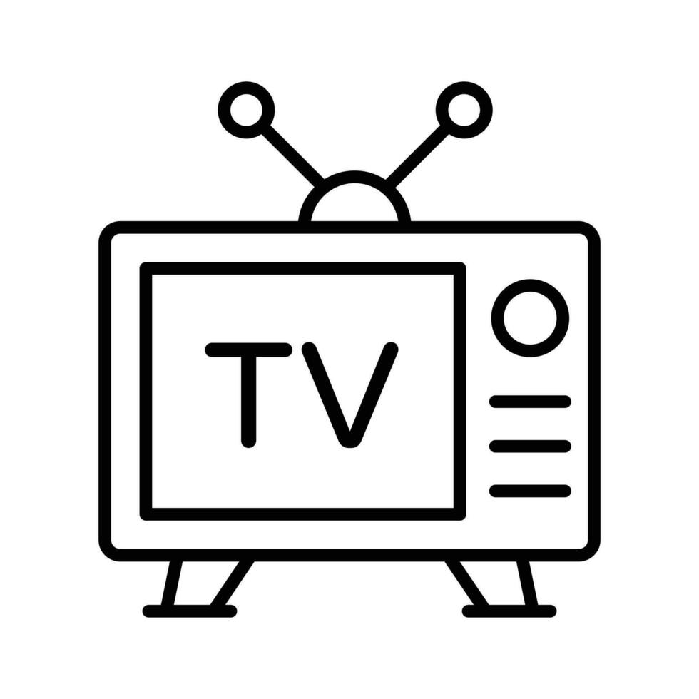 moderno vector de televisión, Clásico televisión icono en editable estilo