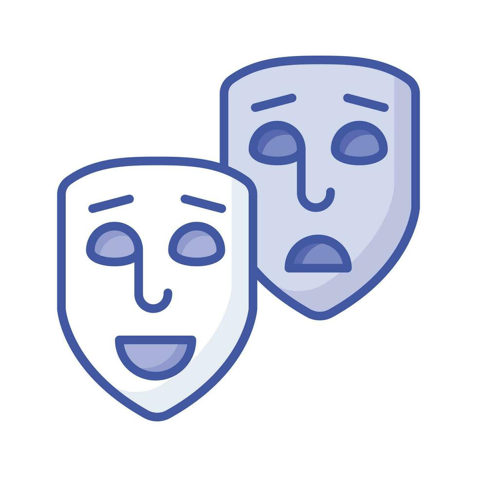 cara mascaras, teatro mascaras tema fiesta icono en moderno estilo, fácil a utilizar vector