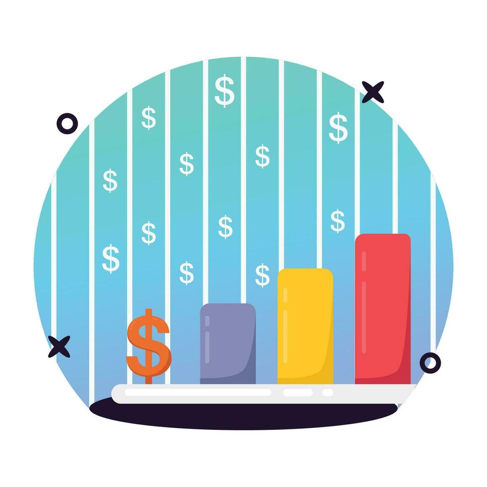 Well designed flat icon of business growth chart in trendy style vector