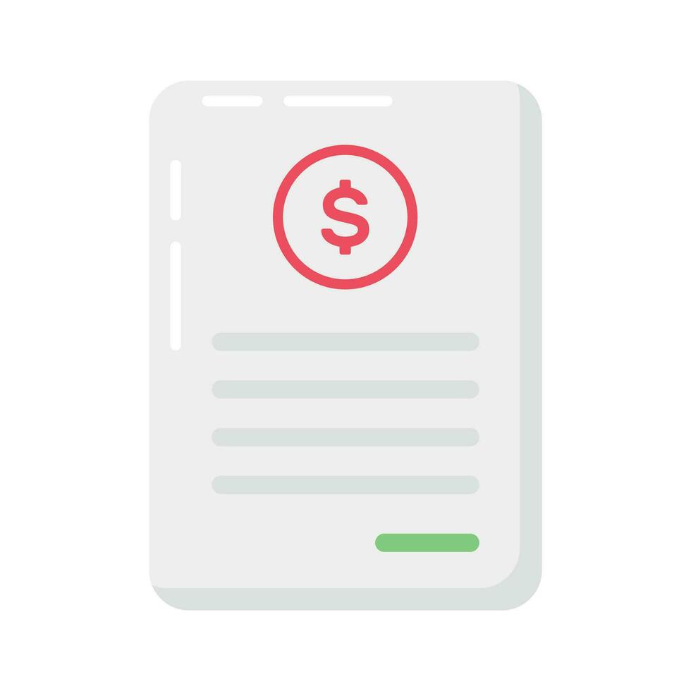 Grab this creatively crafted icon of invoice in flat style, ready to use vector