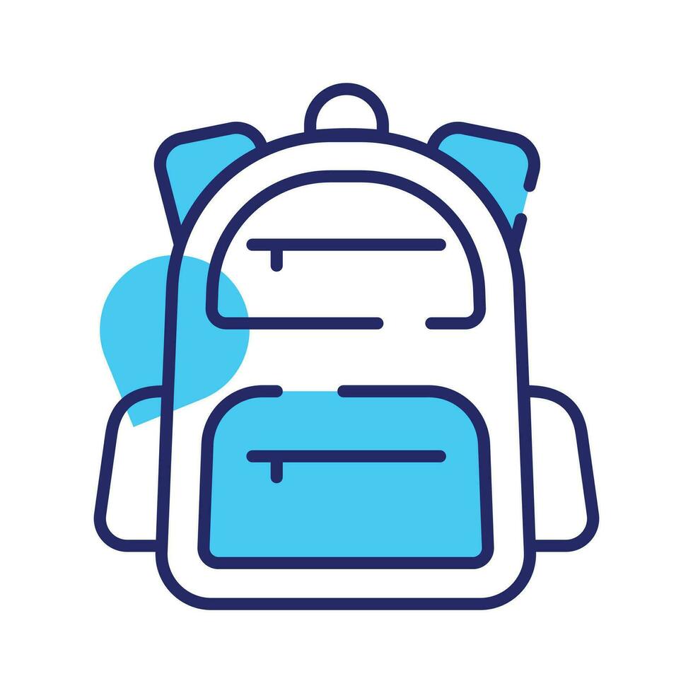 obtener tu manos en colegio bolso vector diseño, prima práctico icono de mochila