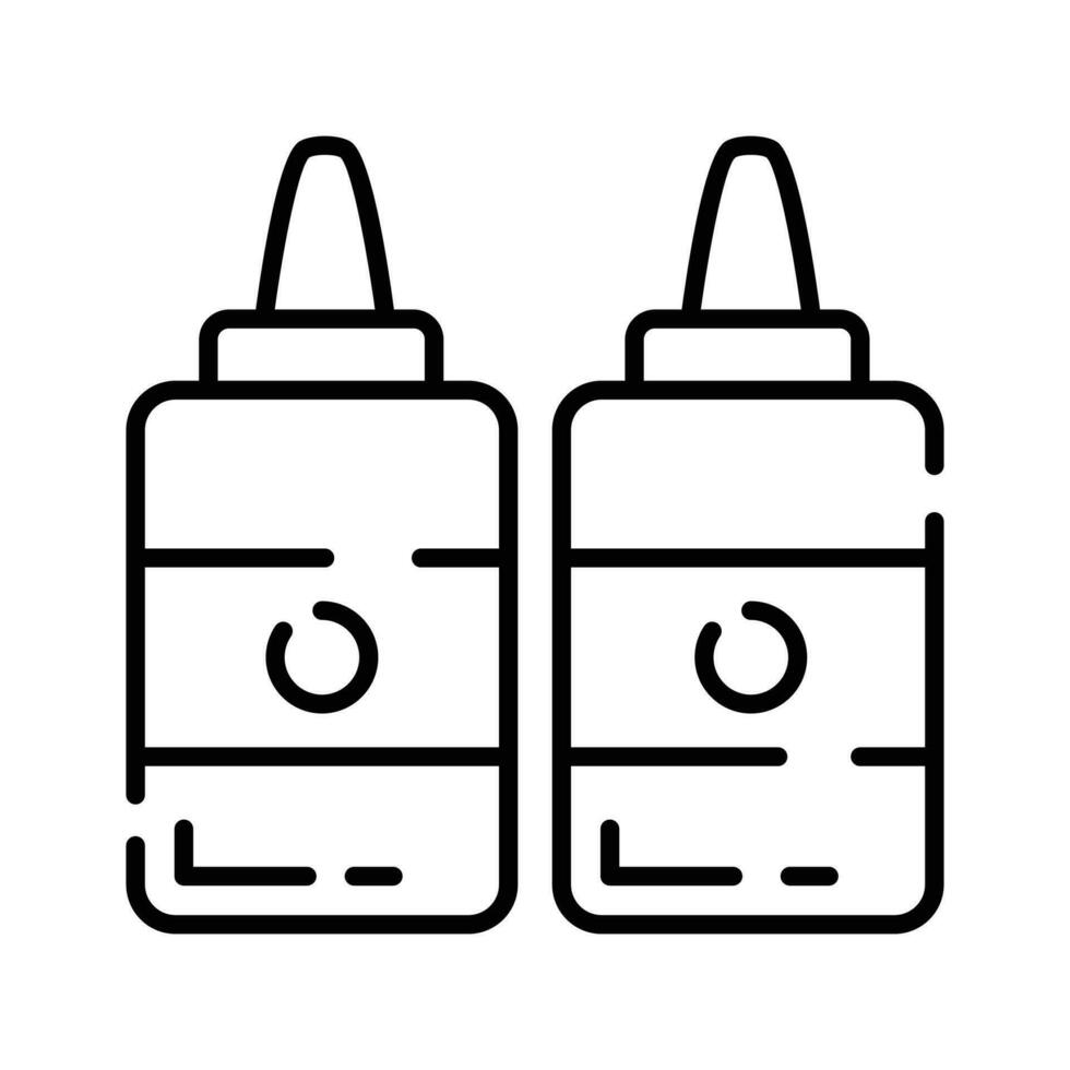 Take a look at this perfectly designed icon of glue bottles, vector of sticky stationery item in modern style