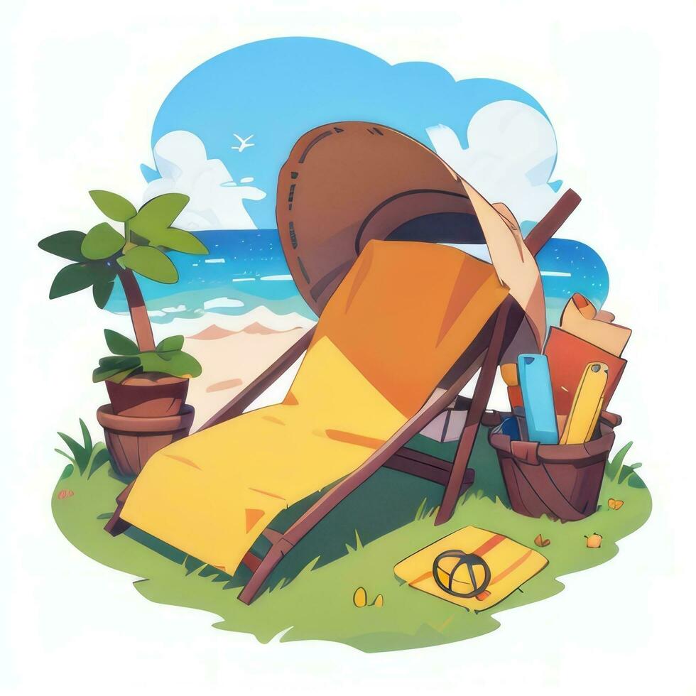 ai generado verano ambiente vacaciones trópico icono acortar Arte pegatina decoración sencillo antecedentes foto