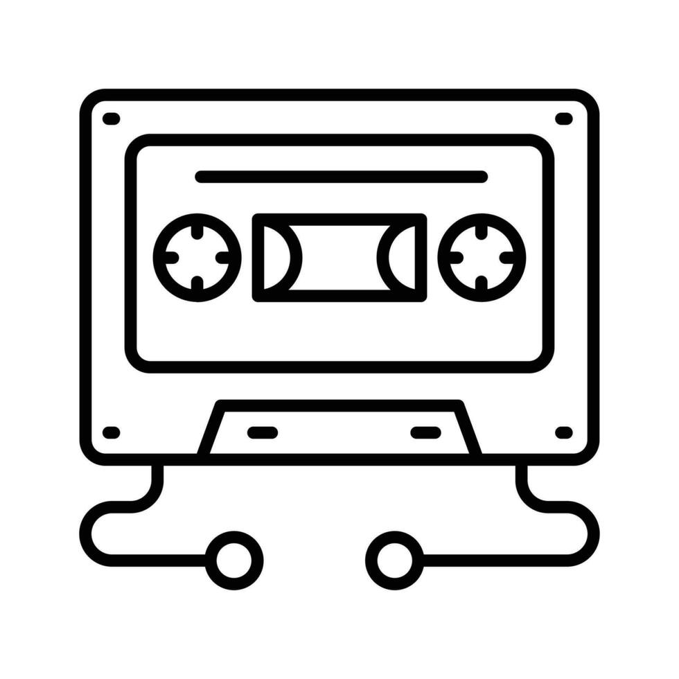 An icon of cassette in modern style, multimedia device vector