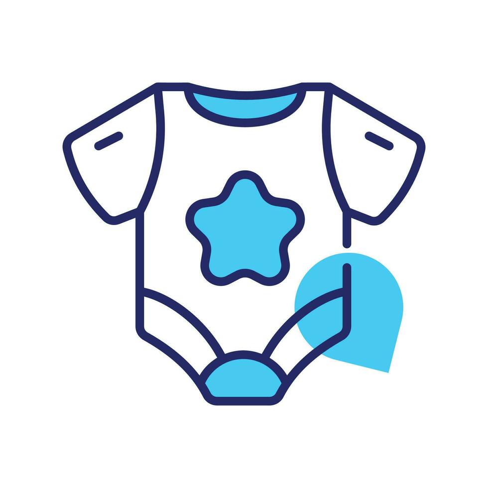 Icon of baby romper in modern style, baby dress vector design