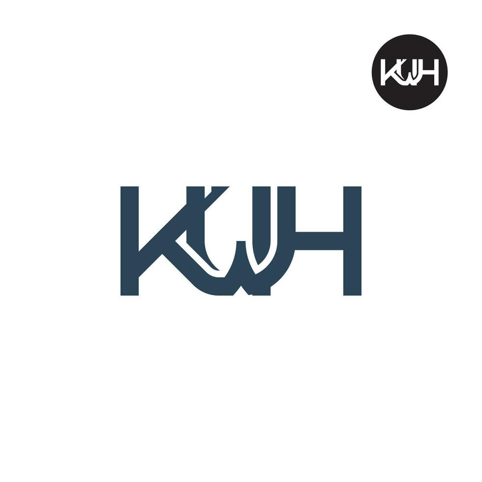 Letter KWH Monogram Logo Design vector