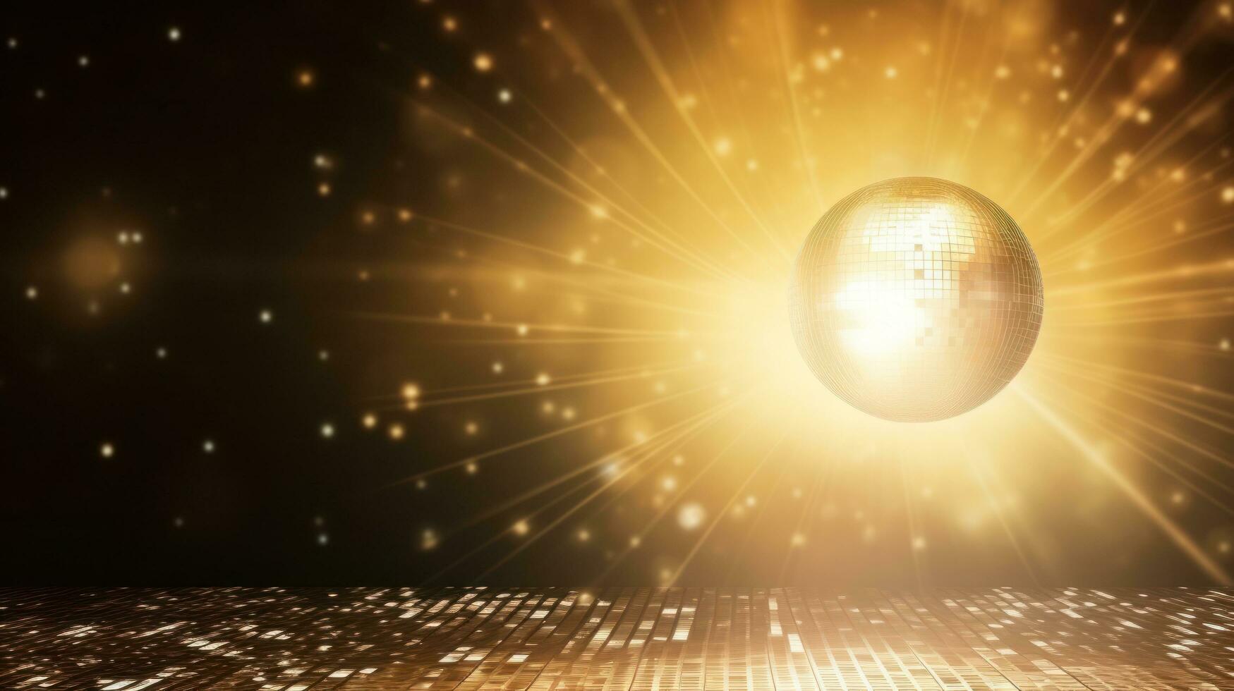 AI generated disco ball background with copy space photo