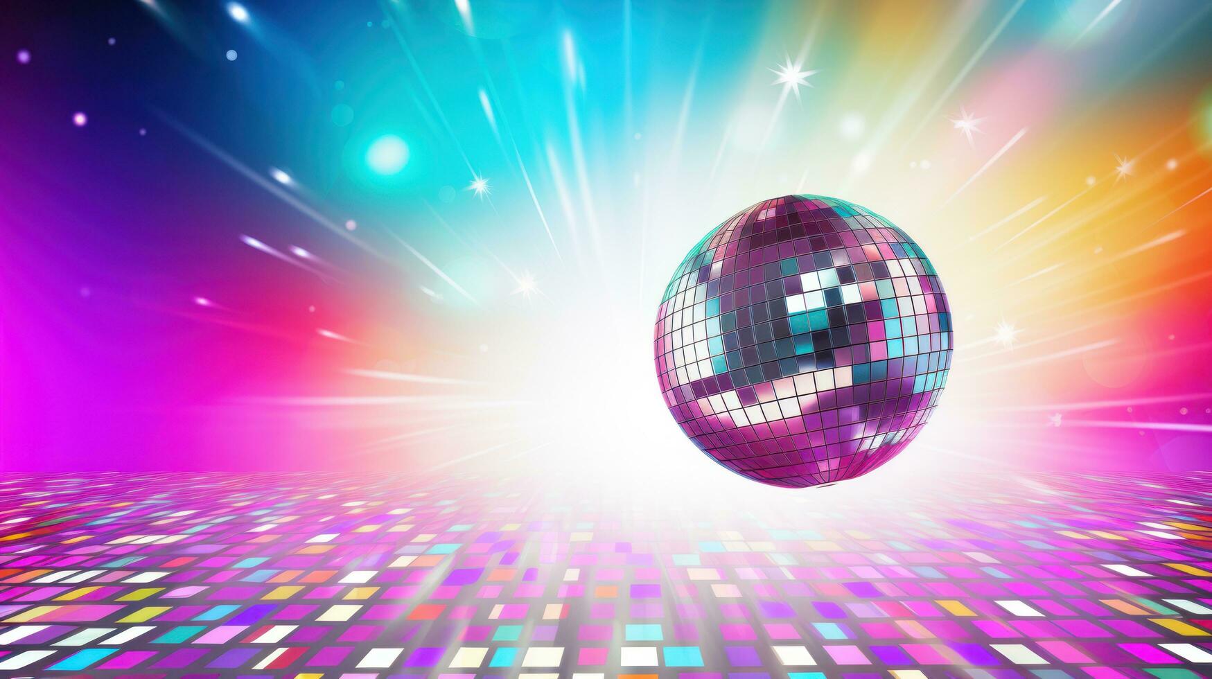 AI generated disco ball background with copy space photo