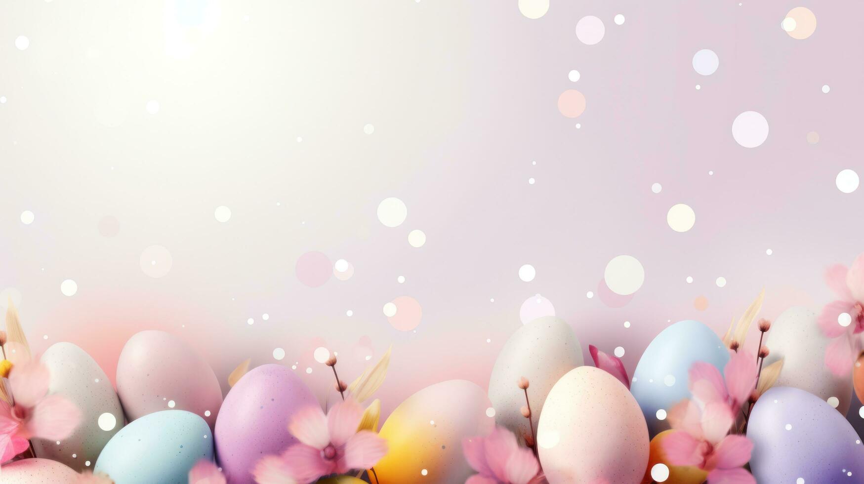 AI generated easter pastel background with copy space photo